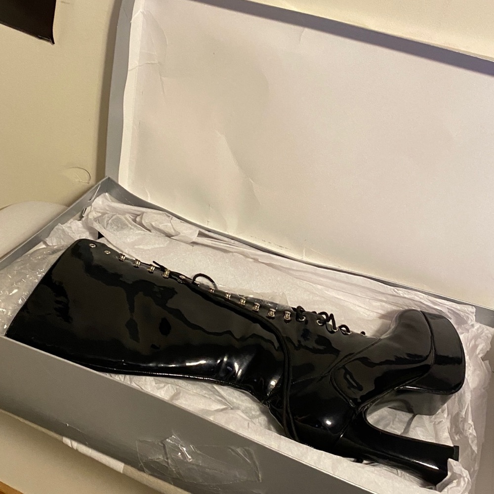 Neiman Marcus pvc vinyl shinny boots